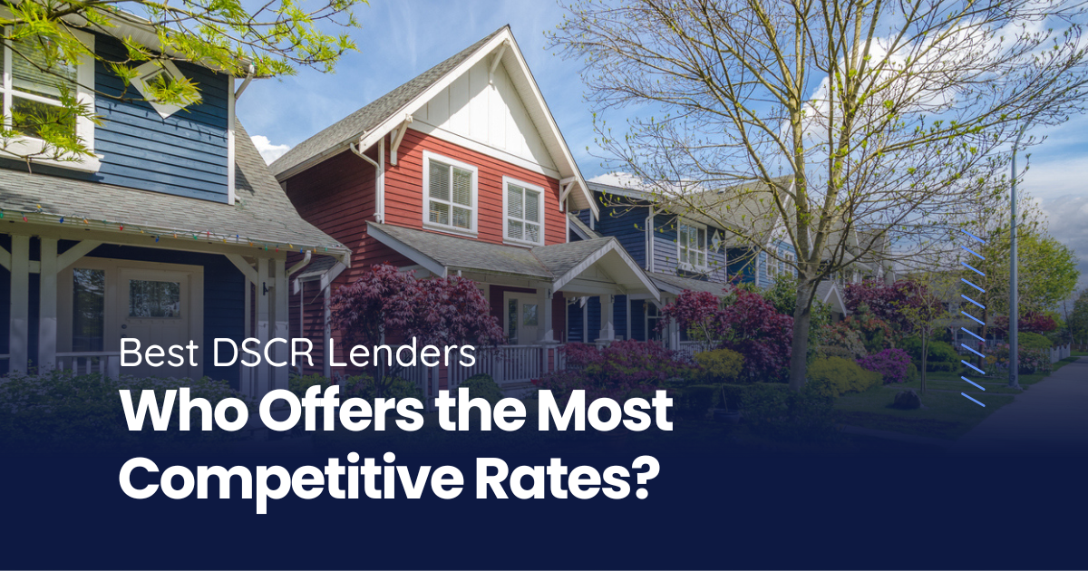Residential rental properties in suburban neighborhood with colorful siding used for DSCR loan financing.