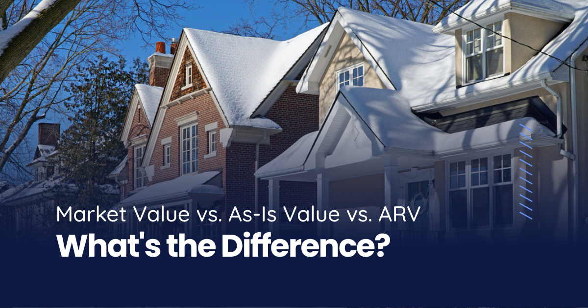 Brick house with snow-covered roof illustrating property valuation concepts for real estate investors