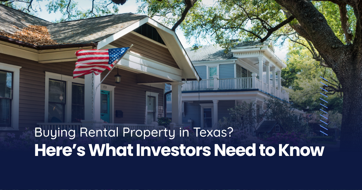 Historic craftsman-style homes with front porches and American flag, ideal for buying rental property in Texas.